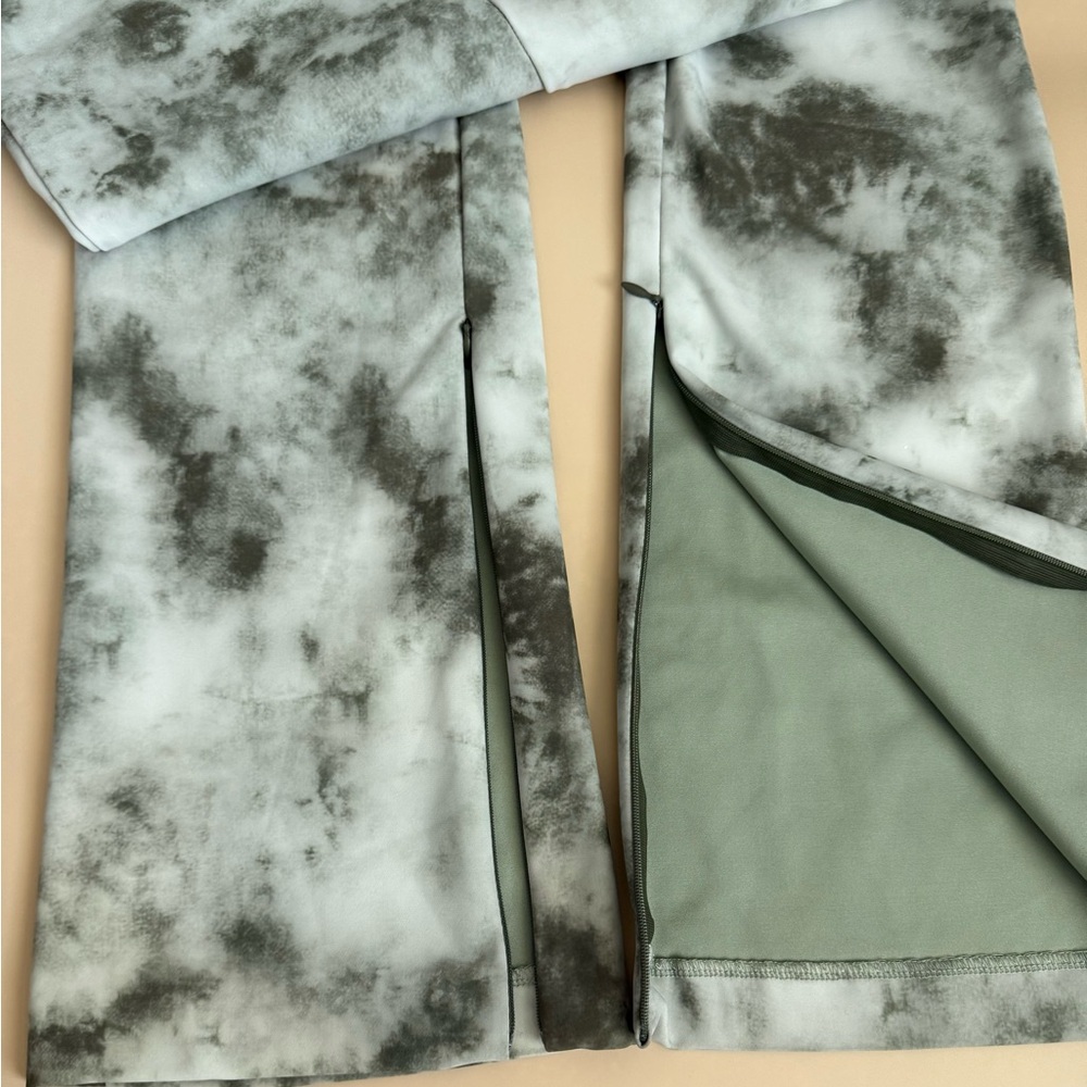 ZARA Stylish Green Tie-Dye Women's Pants medium - Picture 3 of 8